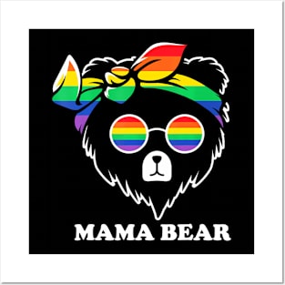 Pride Month Mama Bear LGBT  Flag Proud Posters and Art